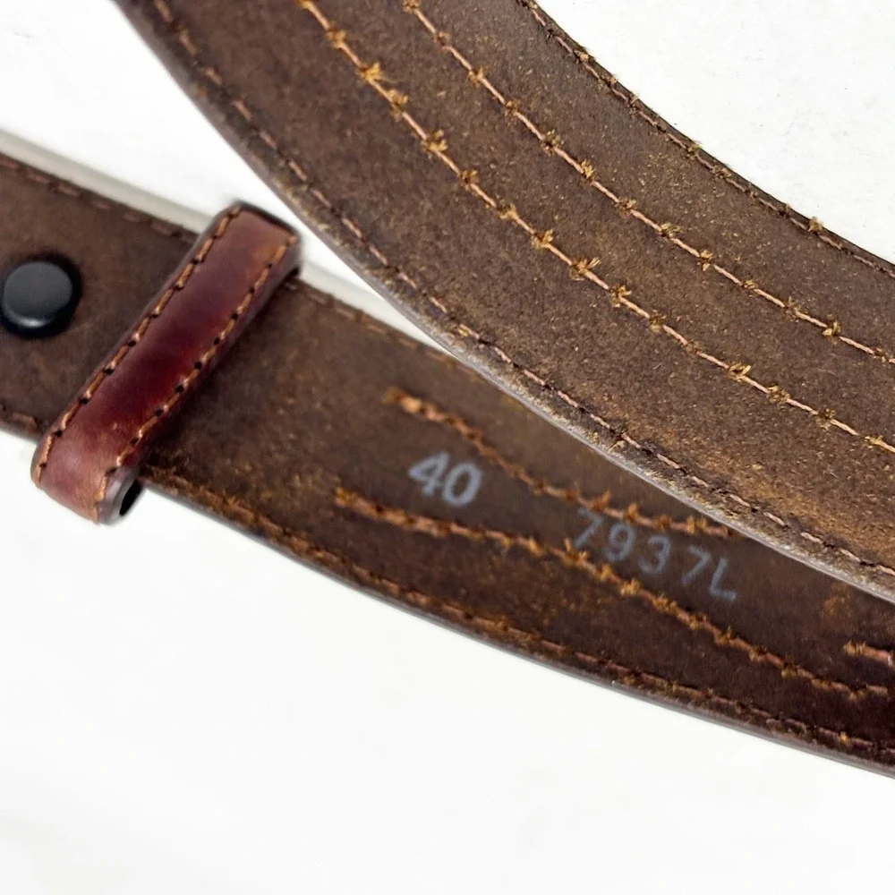1997 Tony Lama Horsehair Braided Western Leather Ranger Belt Size 40 Silver Tone